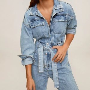 Mango denim summer stylish jumpsuit. XS-S size.